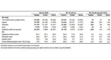 Mevsim etkisinden arındırılmış işsizlik oranı %10,2 seviyesinde gerçekleşti