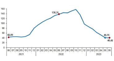 Yurt İçi Üretici Fiyat Endeksi (Yİ-ÜFE) yıllık %40,42, aylık %6,50 arttı
